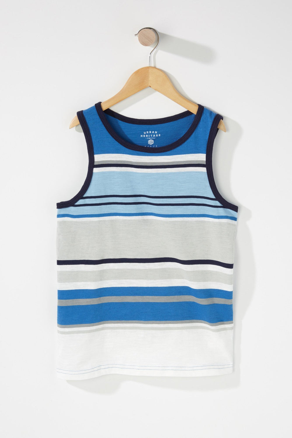 Kids Boys Coloured Striped Tank Blue