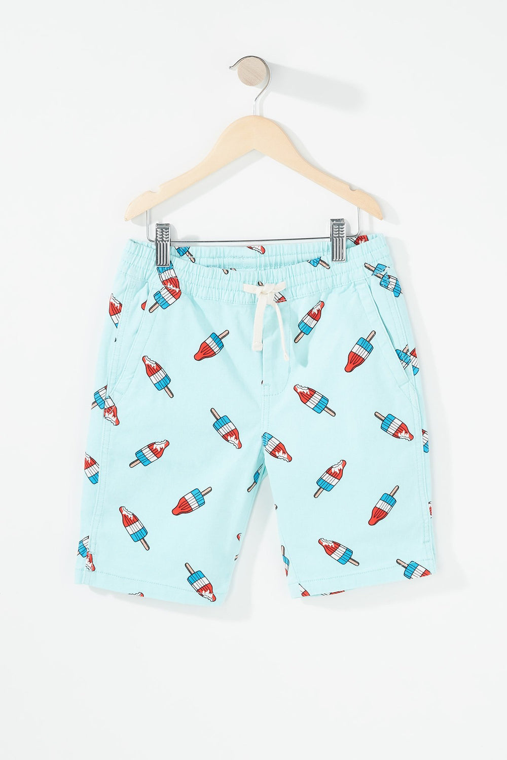 Kids Boys Printed Drawstring Slim Short Blue