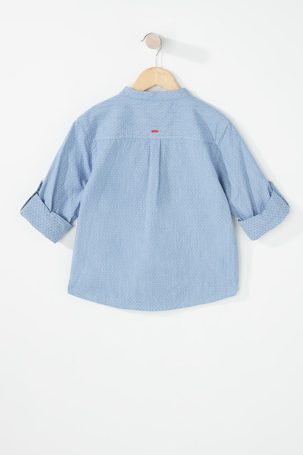 Kids Boys Roll-Tab 3-Button Henley Shirt Blue