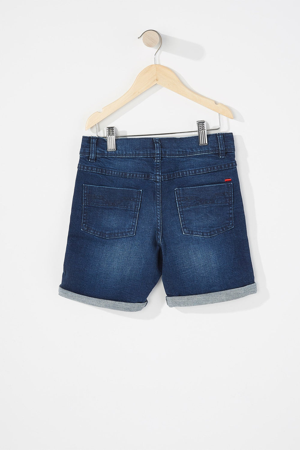 Kids Boys Roll-Up Distressed Denim Short Blue