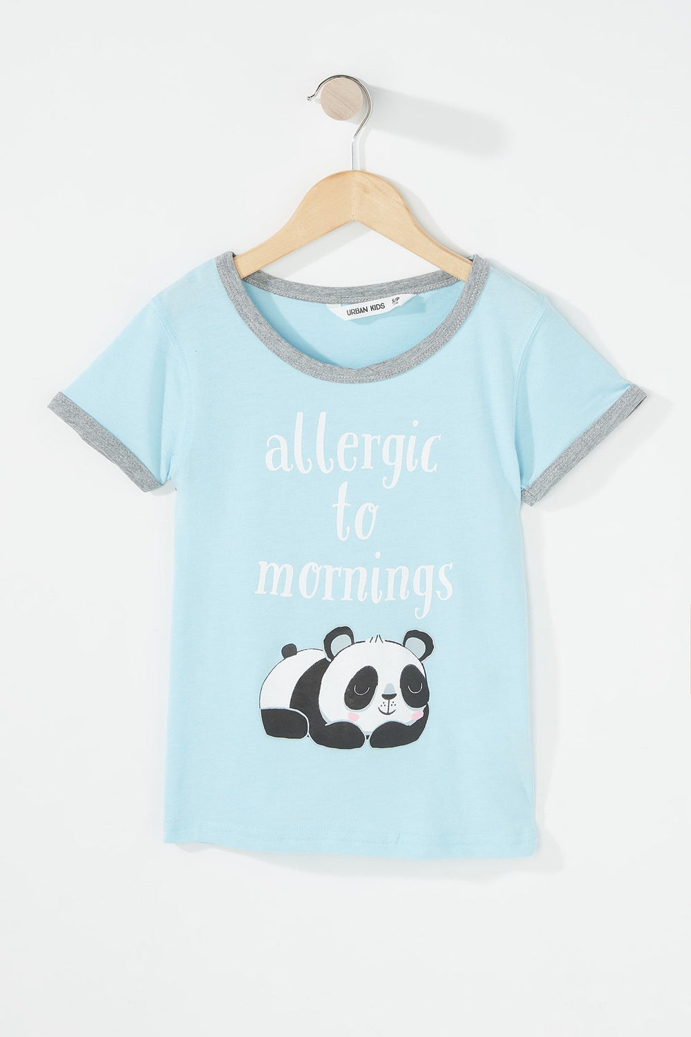 Kids Girls Graphic Ringer T-Shirt Blue