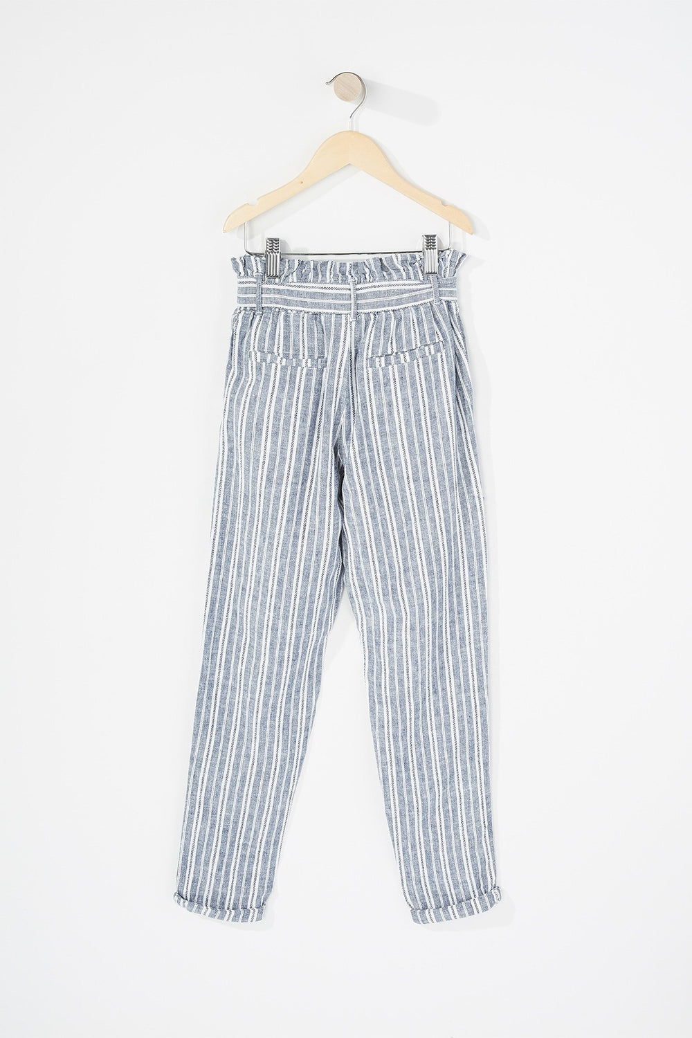 Kids Girls High-Rise Self-Tie Paperbag Pant Blue