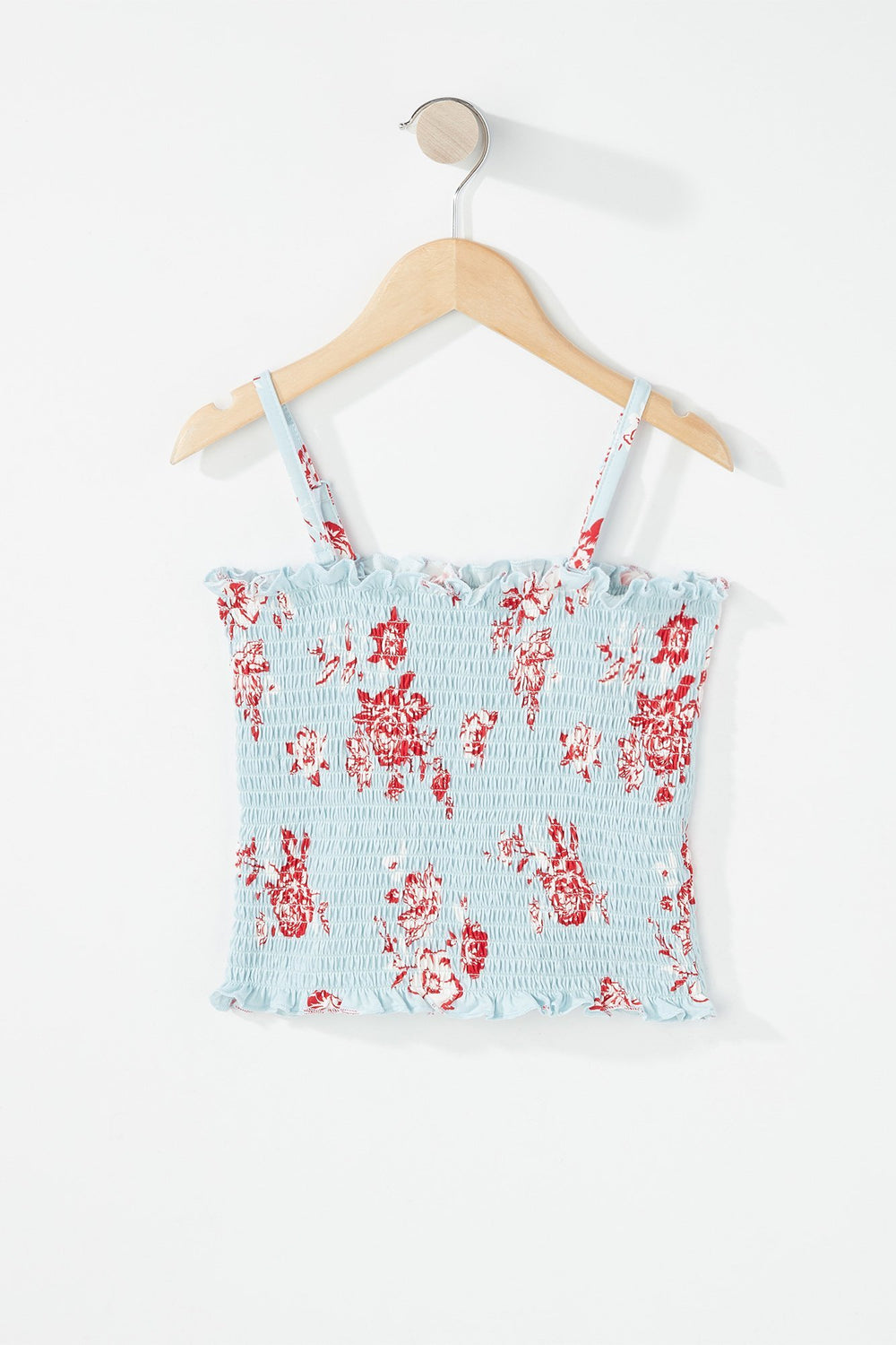 Kids Girls Smocked Cropped Tank Blue