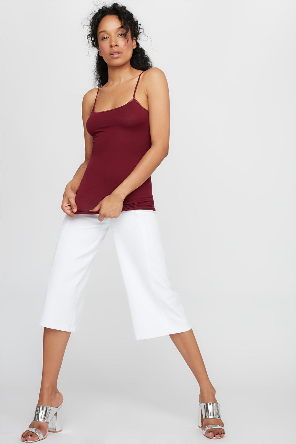 Women Camisole longue de base Bourgogne
