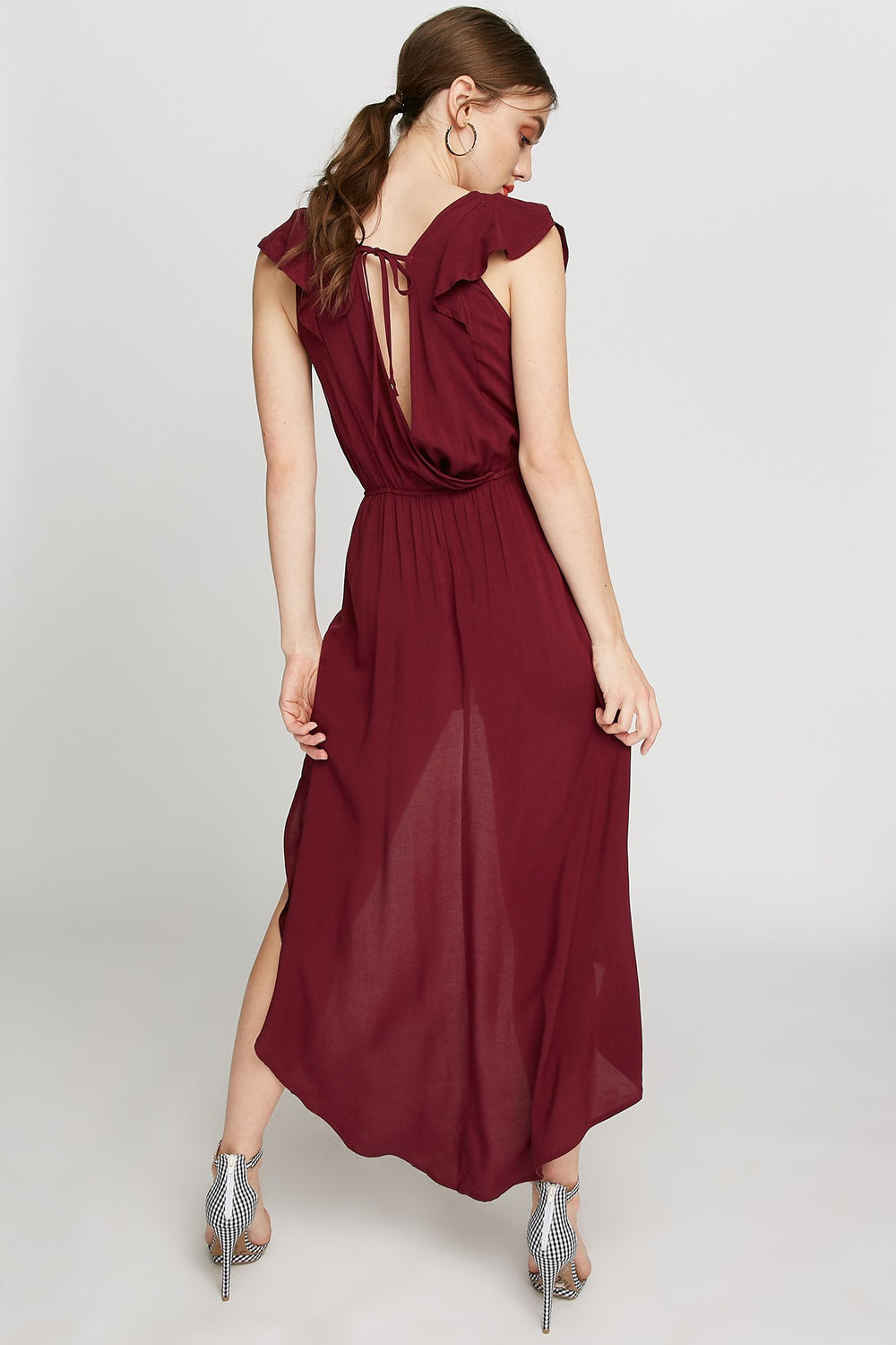 Women Combi-short asymétrique volanté Bourgogne