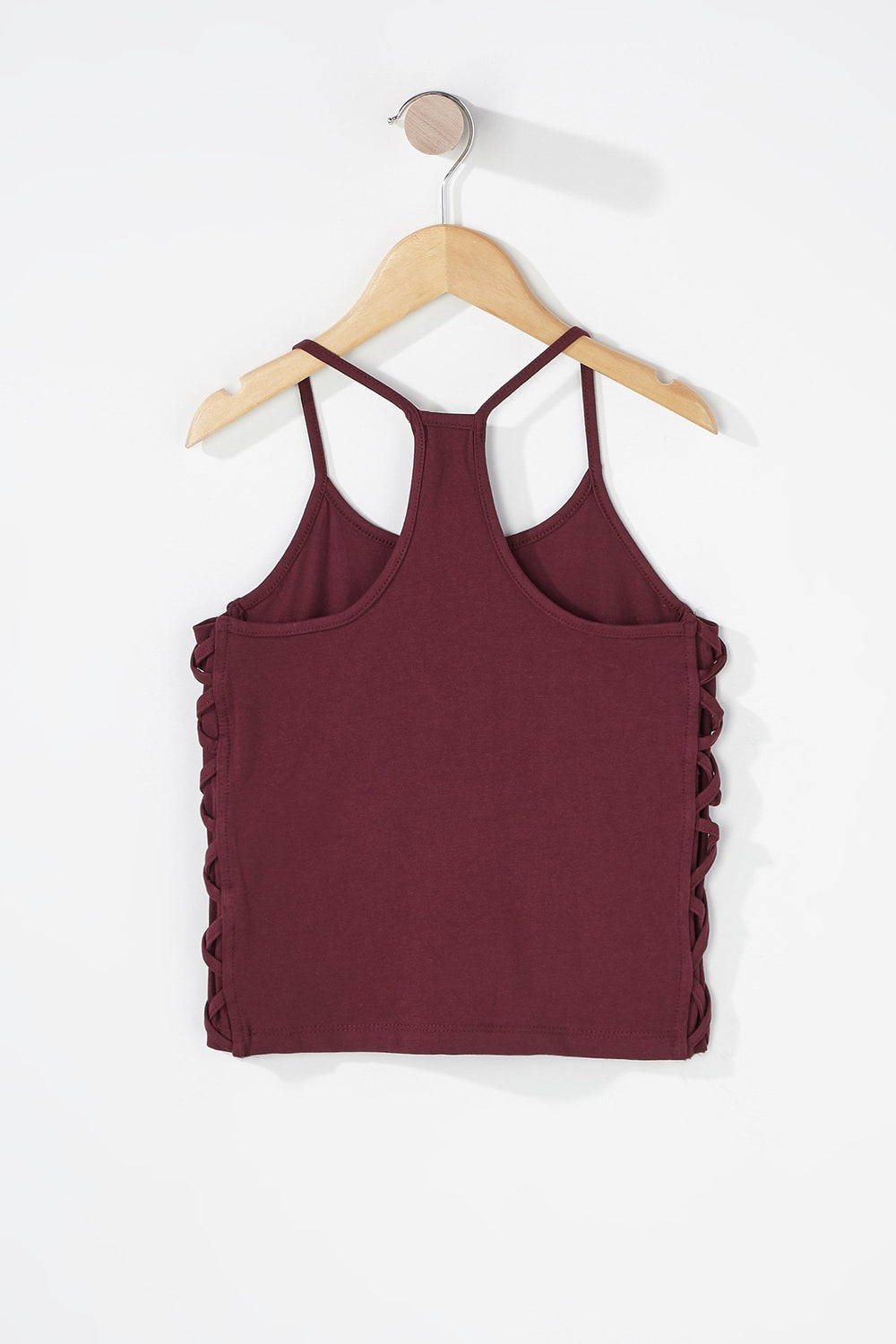 Kids Camisole à imprimé Perfectly Imperfect avec motif de cage sur les côtés pour fille Bourgogne