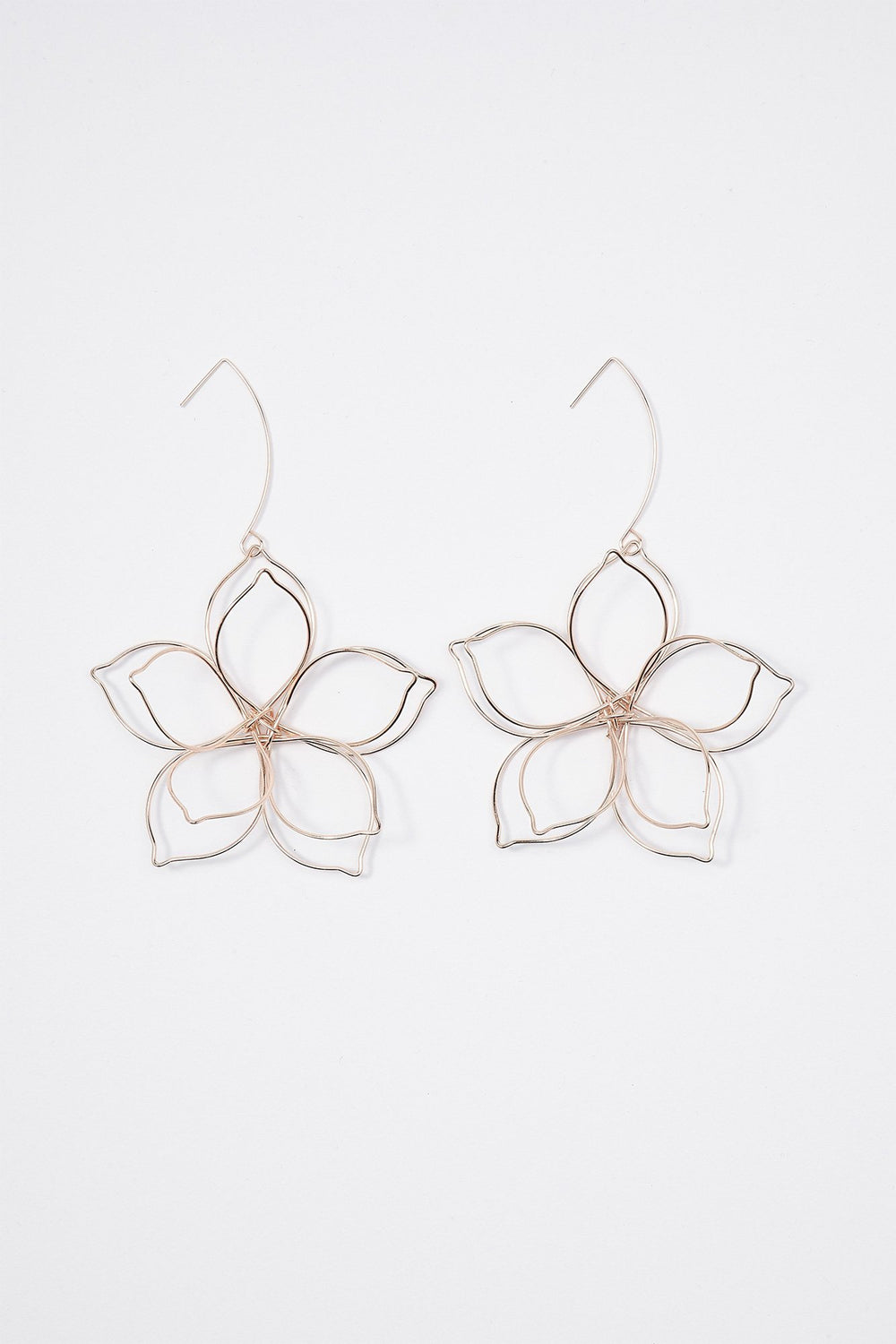 Women Boucles d'oreilles fleuries Bronze