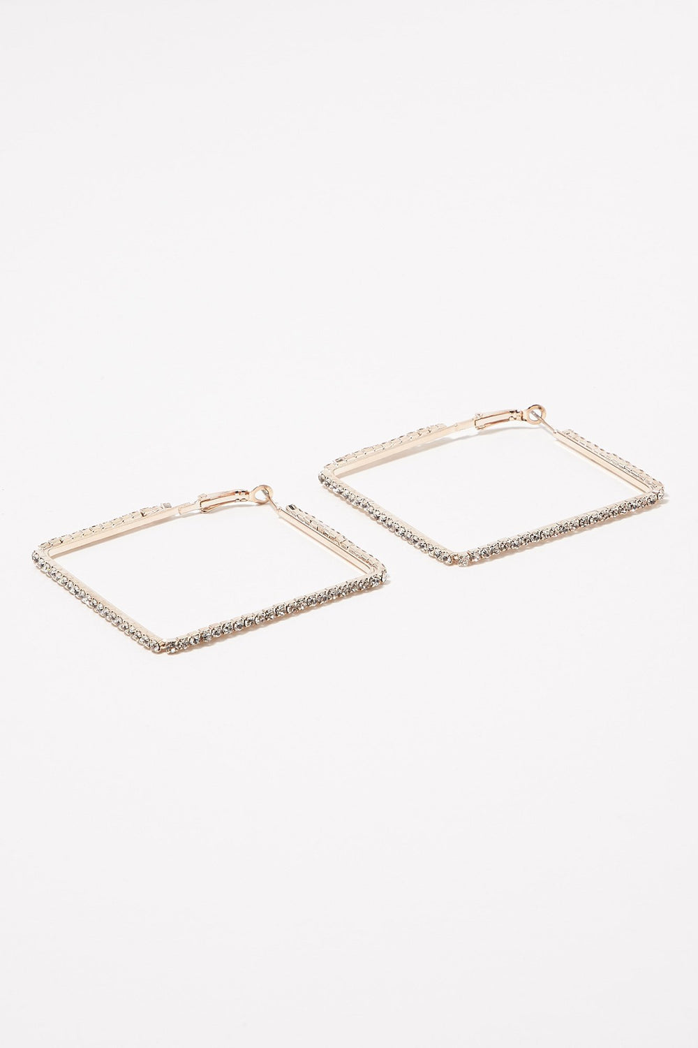 Women Diamond Rhinestone Hoop Earrings Bronze