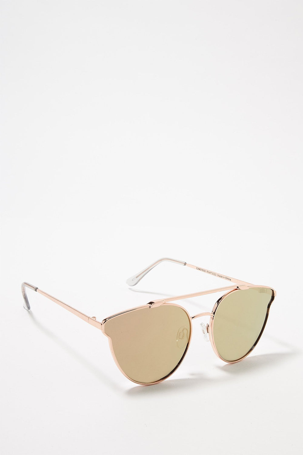 Women Round Clubmasters Cateye Sunglasses With Brow Bar Bronze