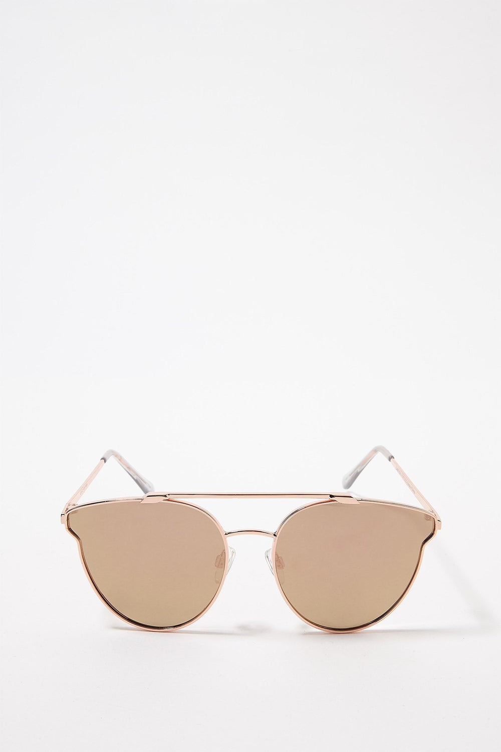 Women Round Clubmasters Cateye Sunglasses With Brow Bar Bronze