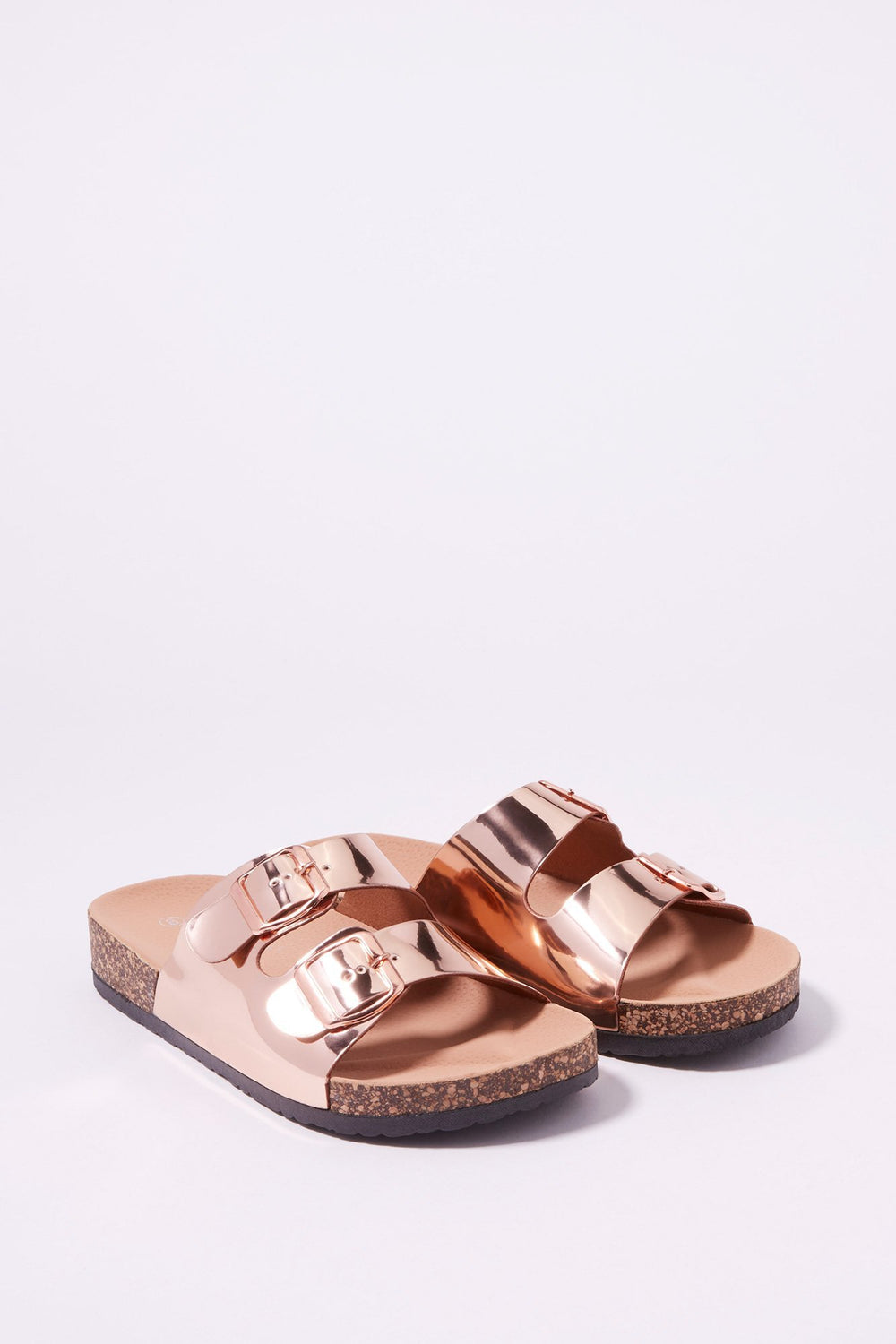 Women Sandales à enfiler avec boucle double Bronze