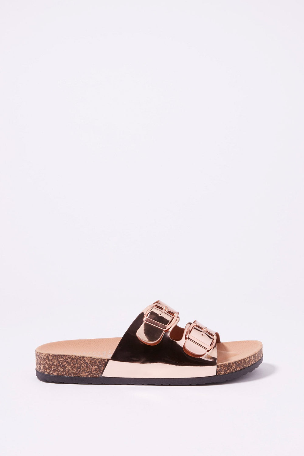Women Sandales à enfiler avec boucle double Bronze