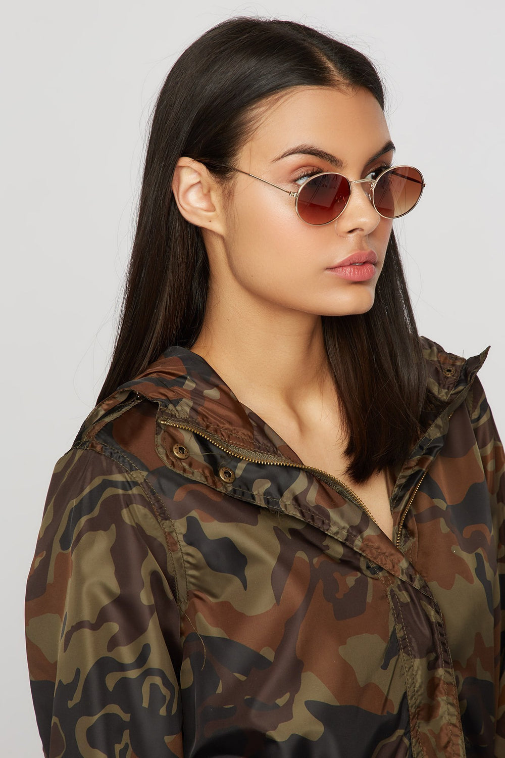 Women Classic Retro Round Sunglasses Brown