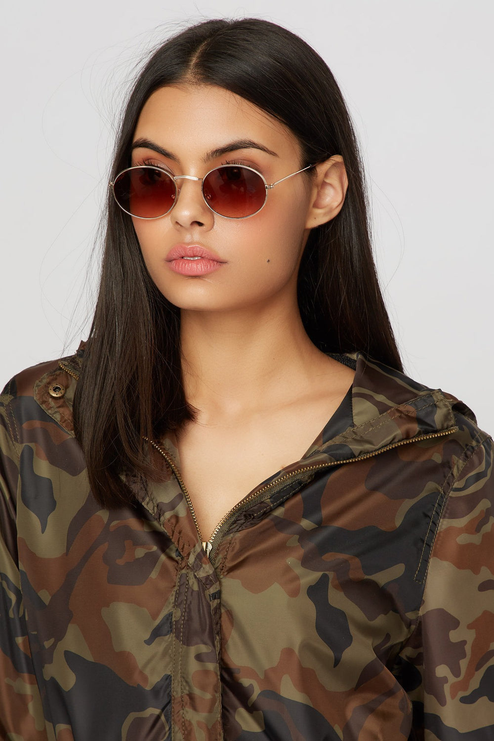 Women Classic Retro Round Sunglasses Brown