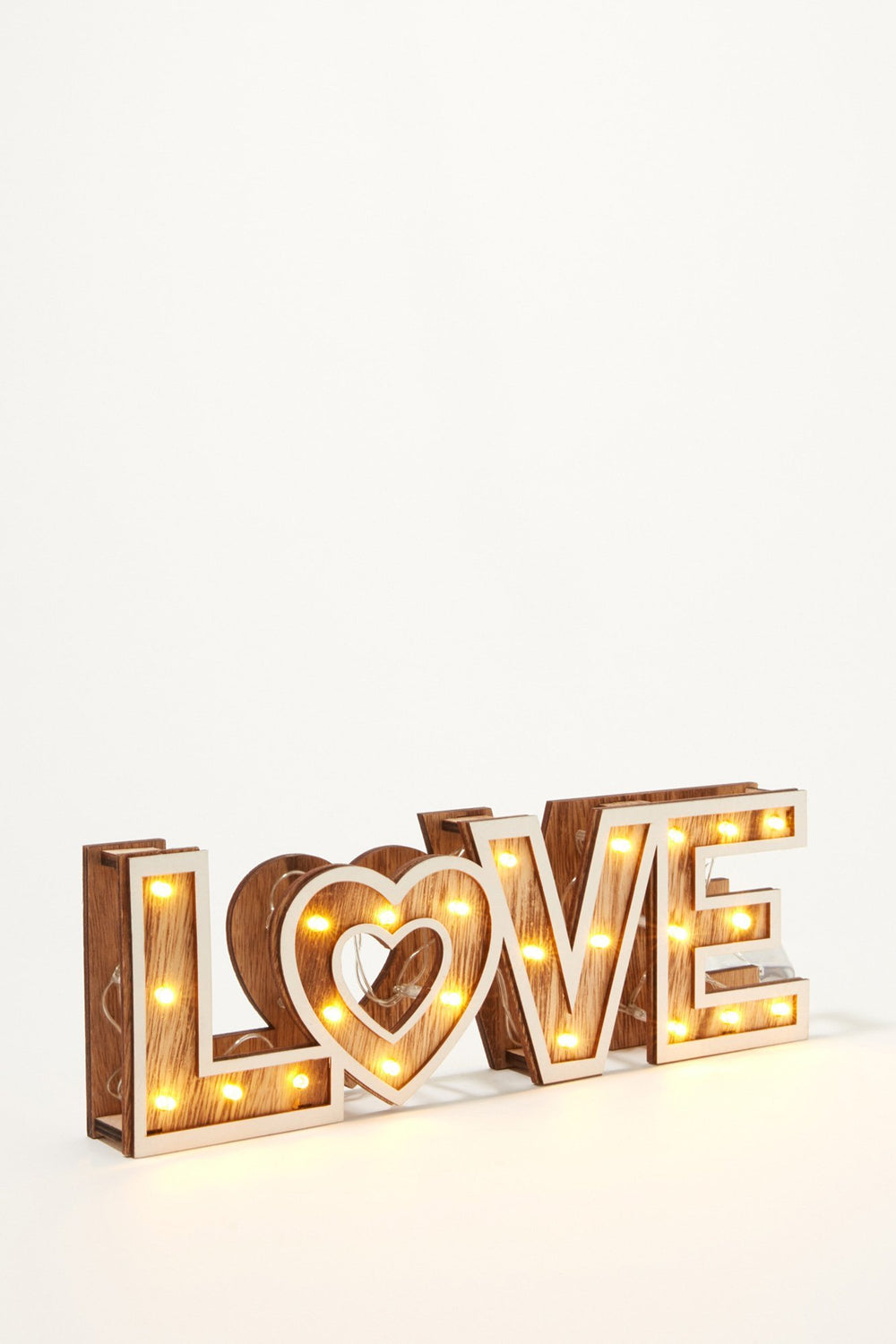 Women LED Love Wood Light Brown