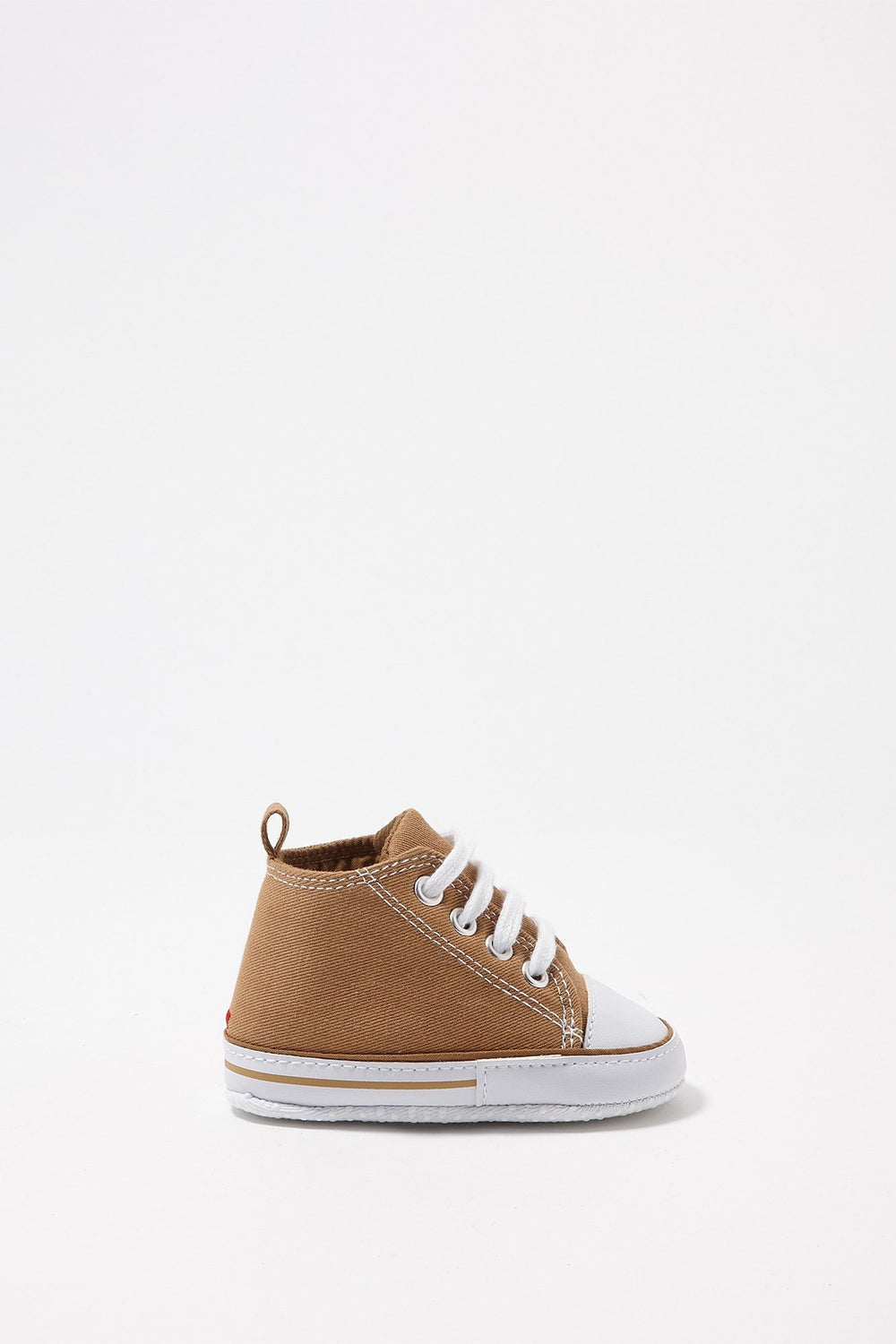 Kids Baby Boy Lace-Up Canvas Sneakers Brown