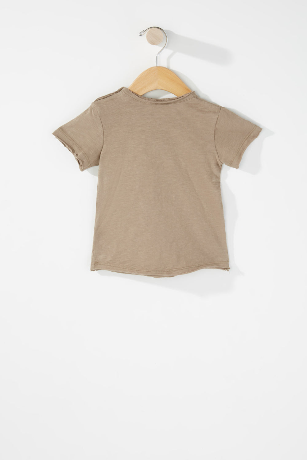 Kids Baby Boy Seamless Raw Edge T-Shirt Brown