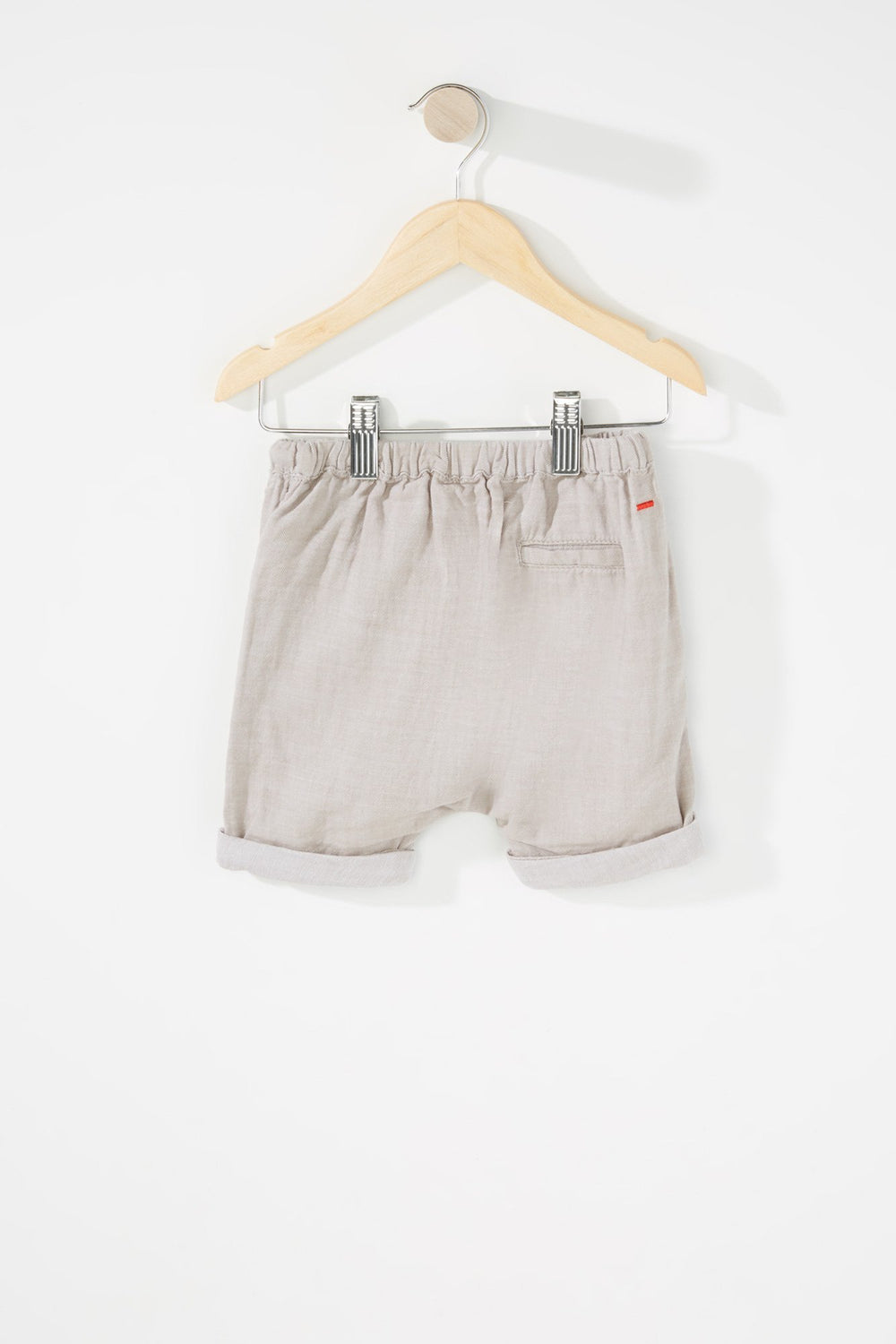 Kids Baby Boy Woven Roll-Up Drawstring Short Brown