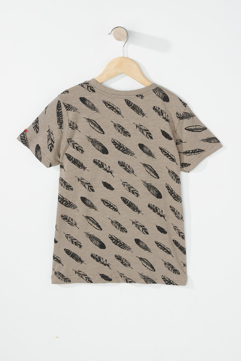 Kids Boys Feather Graphic T-Shirt Brown