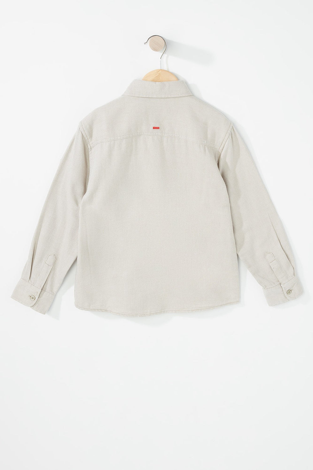 Kids Boys Lightweight Button-Up Pocket Collar Shirt Brown