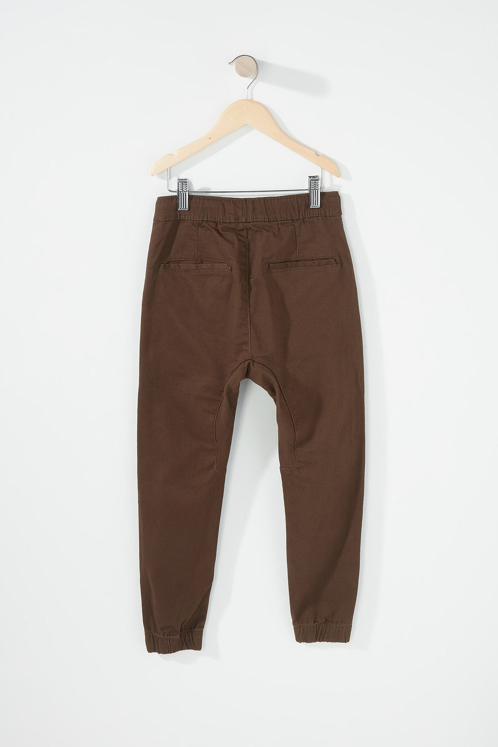 Kids Boys Twill Drawstring Jogger Brown