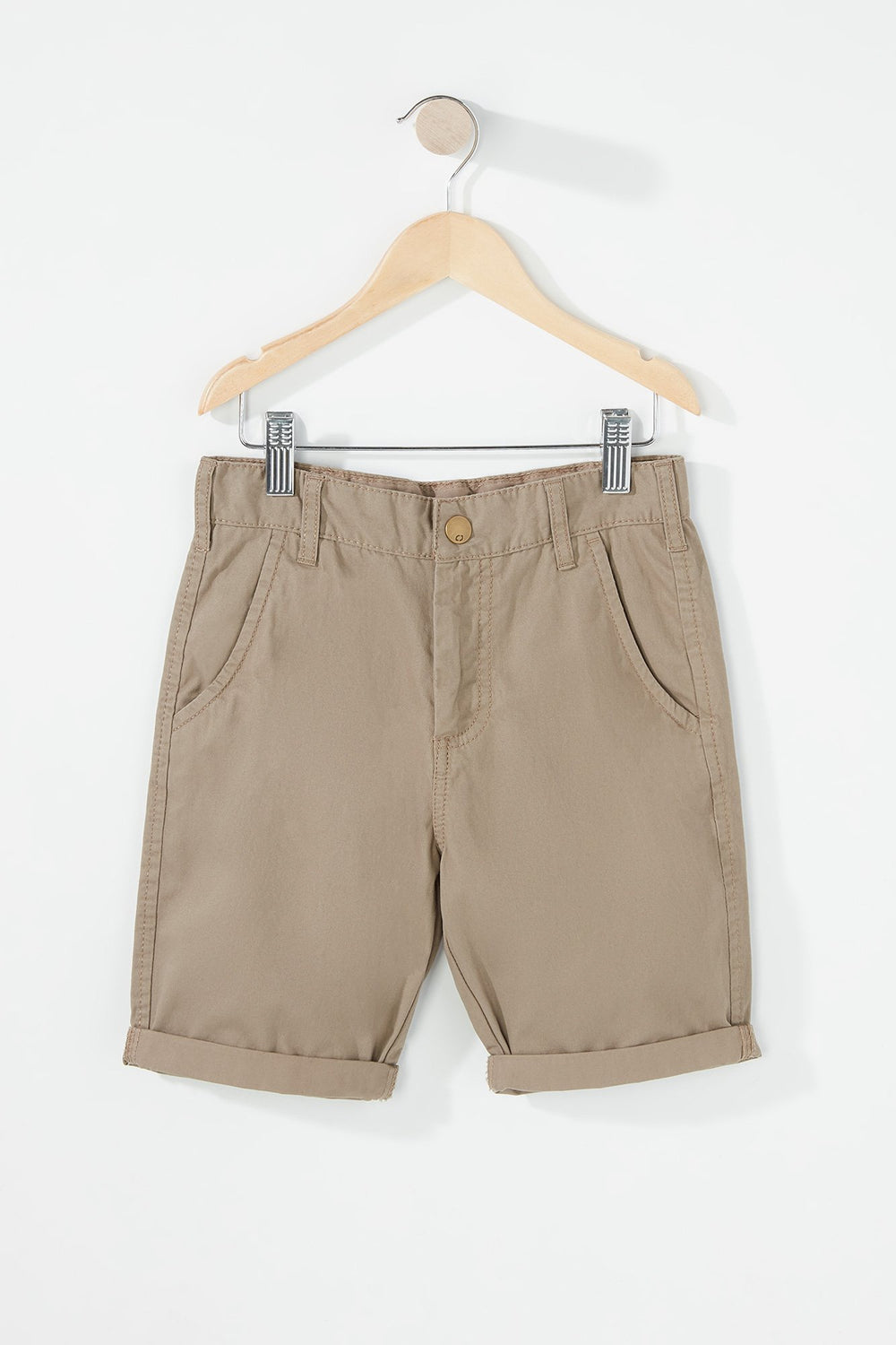 Kids Short chino à revers roulés pour garçon Brun