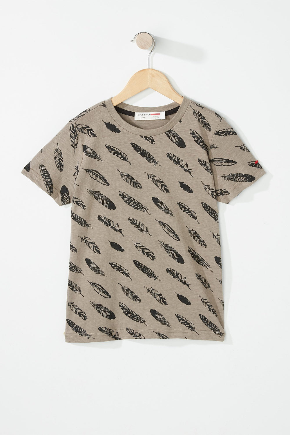 Kids T-shirt à imprimé Plume pour garçon Brun