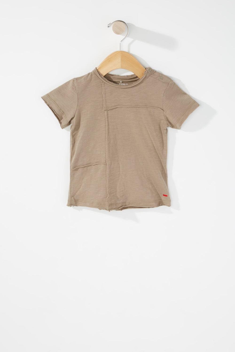 Kids T-shirt sans couture à ourlet brut pour bébé garçon Brun