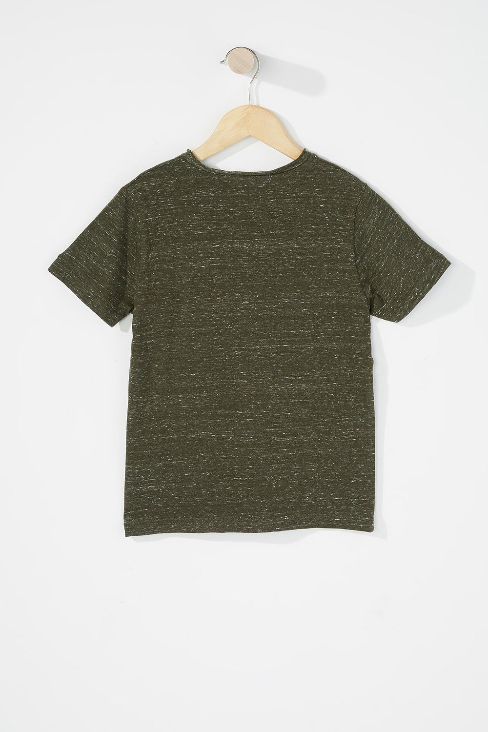 Kids T-shirt teint par espacements à encolure en V pour garçon Brun