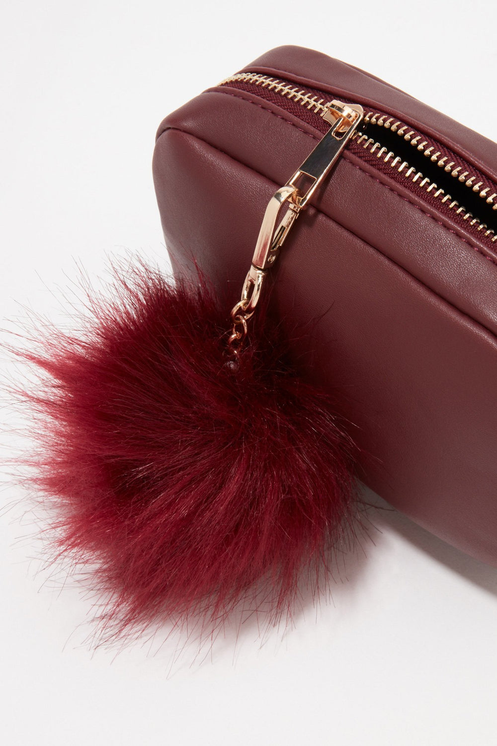Women Faux-Leather Mini Crossbody Camera Bag Burgundy