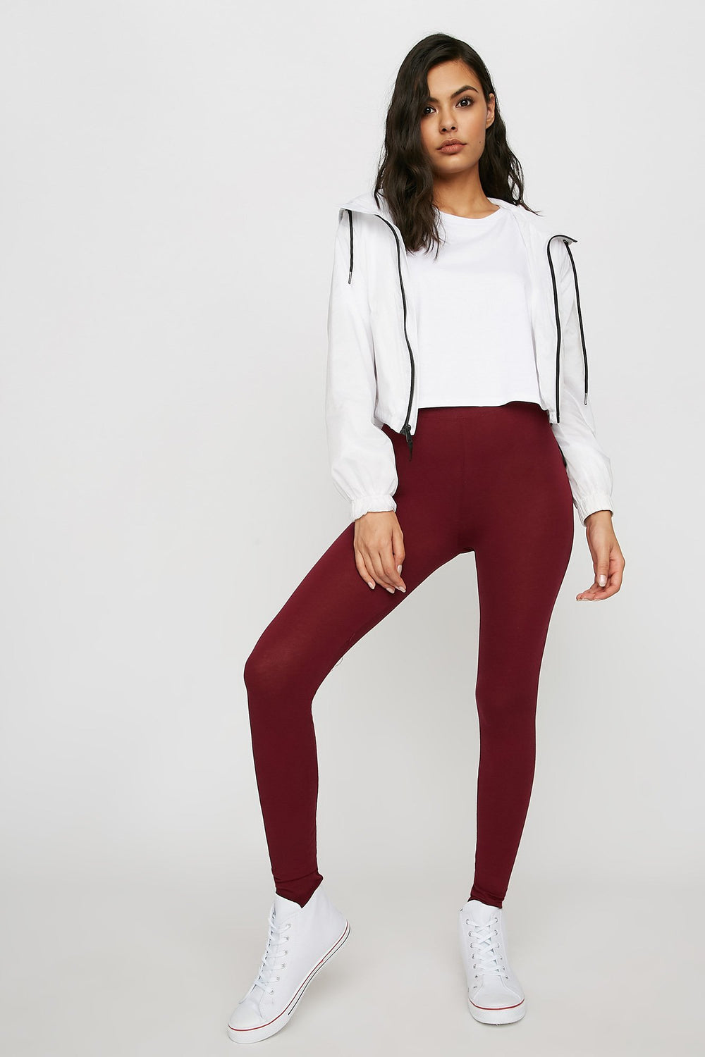 Women High-Rise Soft Skinny Legging Burgundy