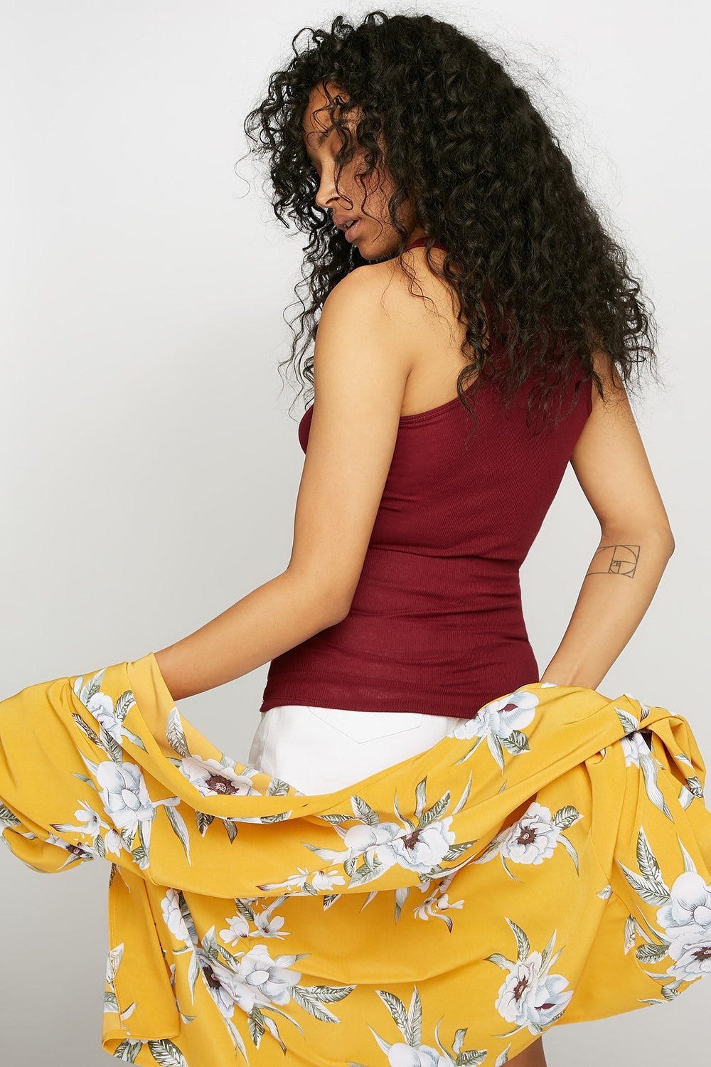 Women Ribbed Scoop Neck Racerback Tank Burgundy