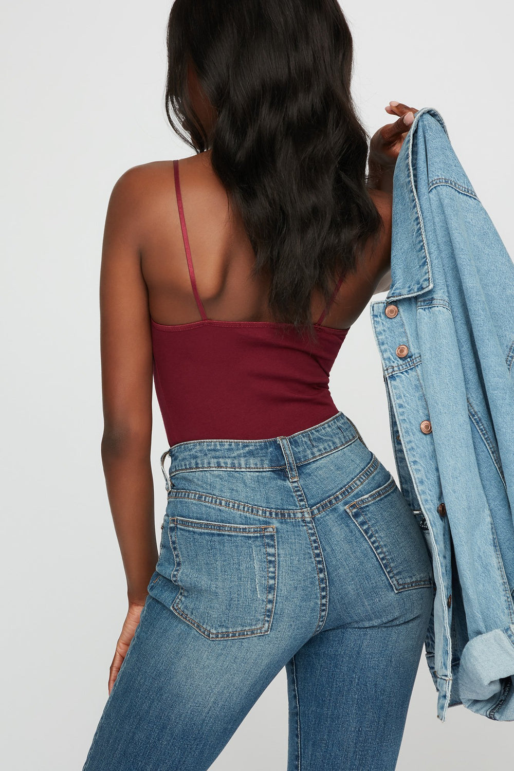 Women Scoop Neck Coloured Basic Camisole Burgundy