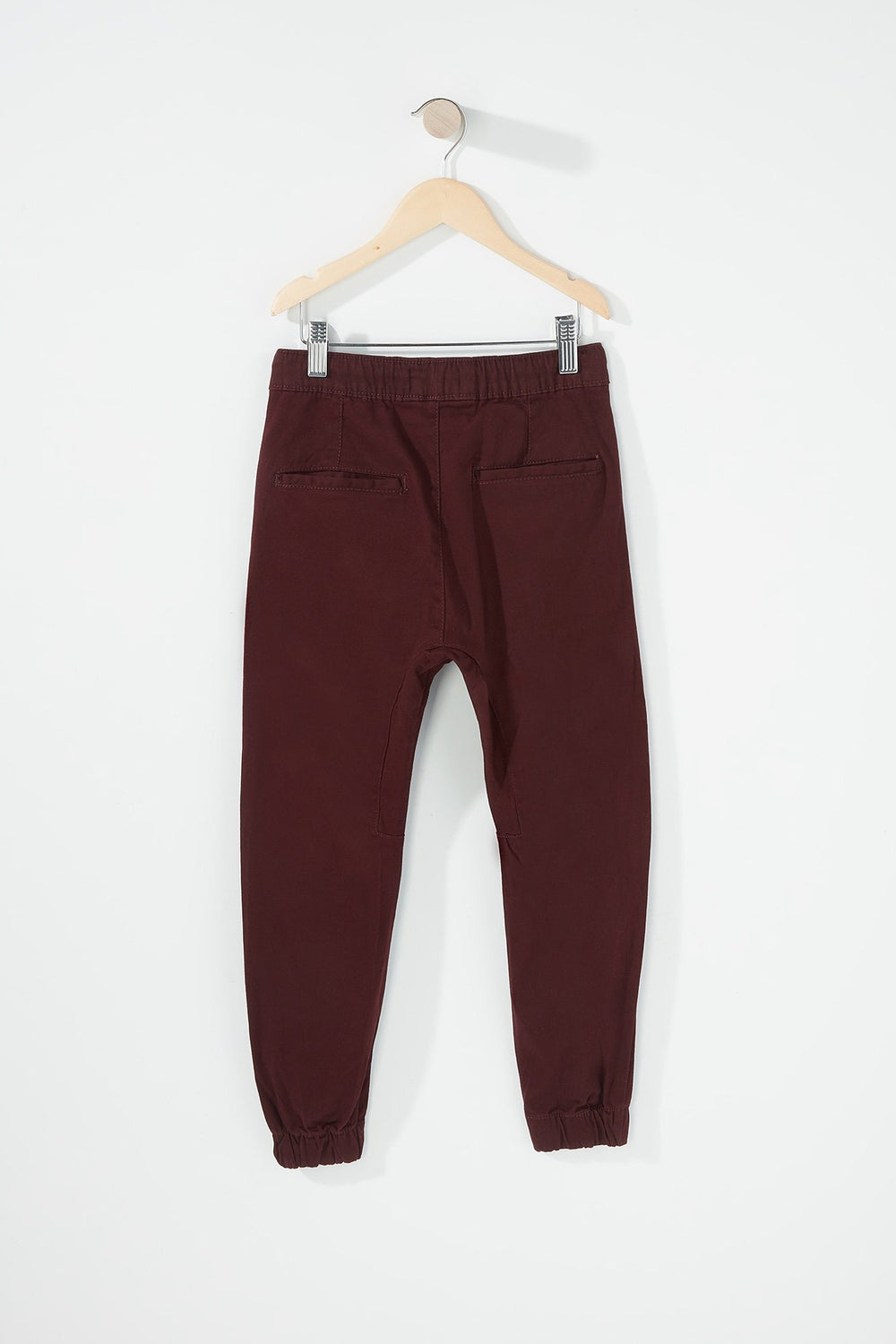 Kids Boys Twill Drawstring Jogger Burgundy