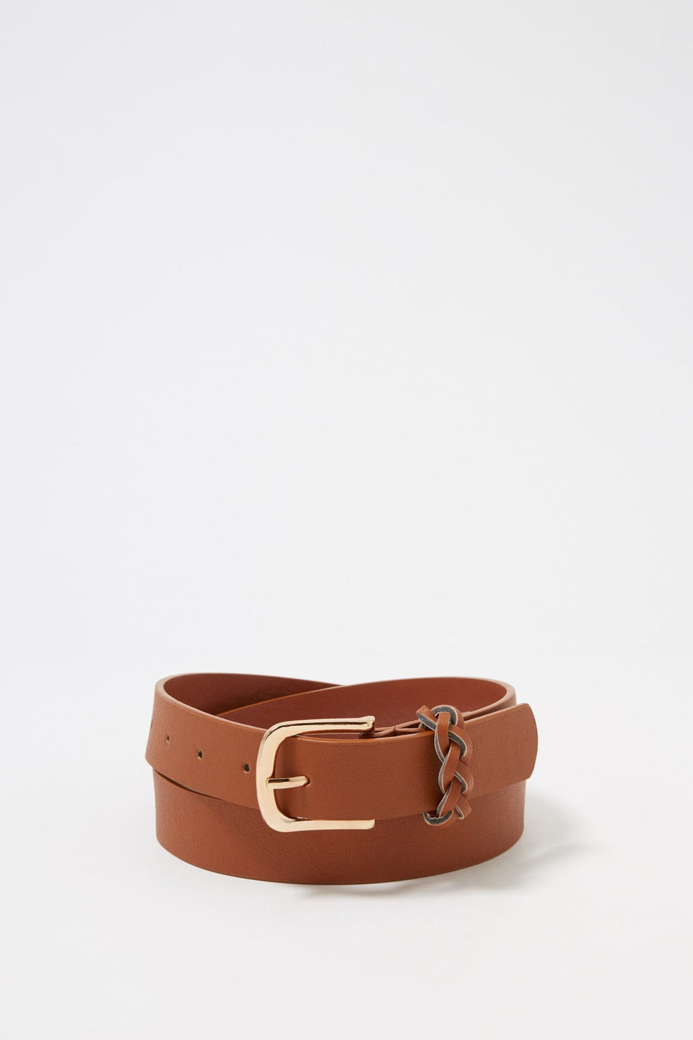 Women Faux-Leather Belt Camel