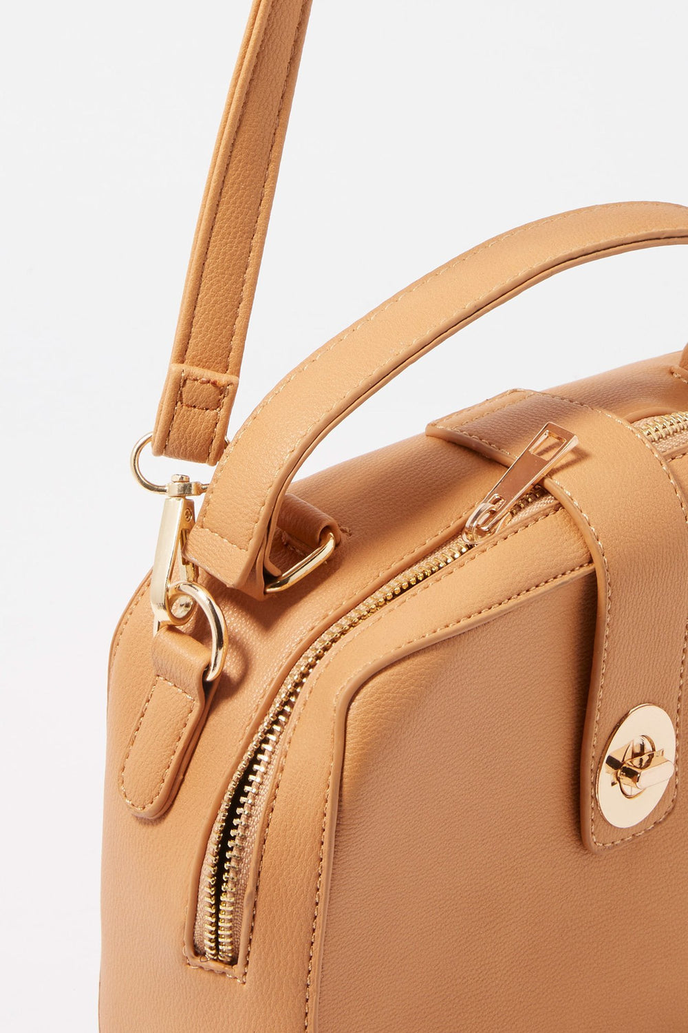 Women Lock Buckle Crossbody Bag Camel