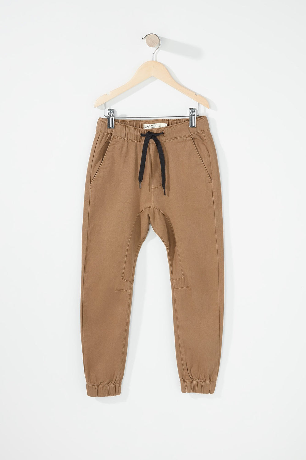 Kids Boys Twill Drawstring Jogger Camel