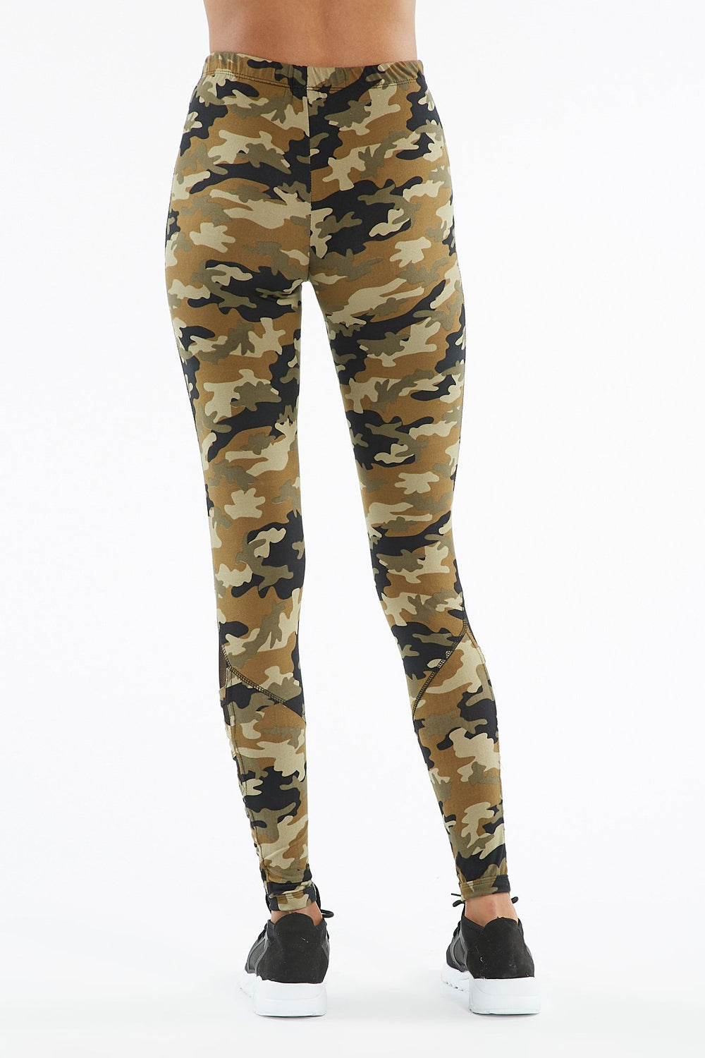 Women Low-Rise Caged Mesh Legging Camouflage