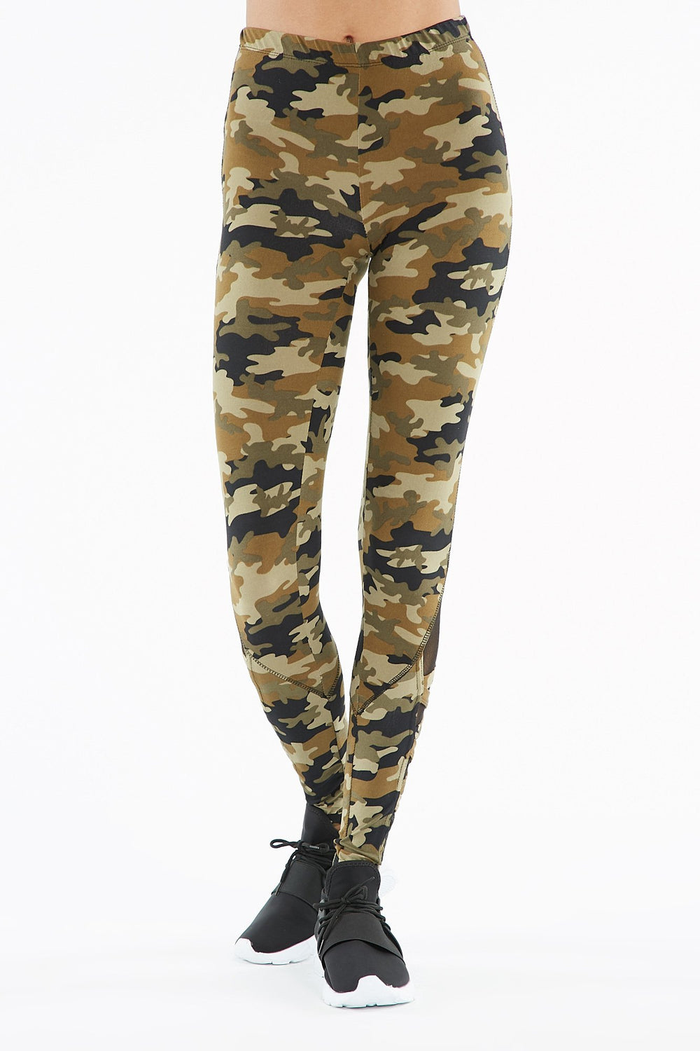 Women Low-Rise Caged Mesh Legging Camouflage