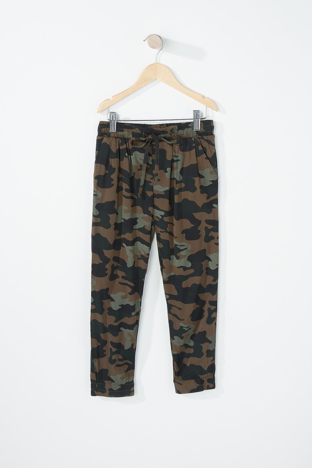 Kids Girls Printed Lightweight Drawstring Pant Camouflage