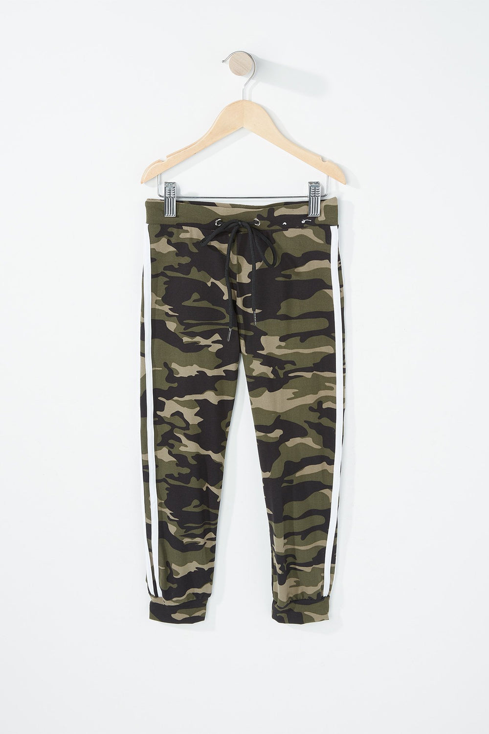Kids Girls Printed Side Stripe Legging Camouflage
