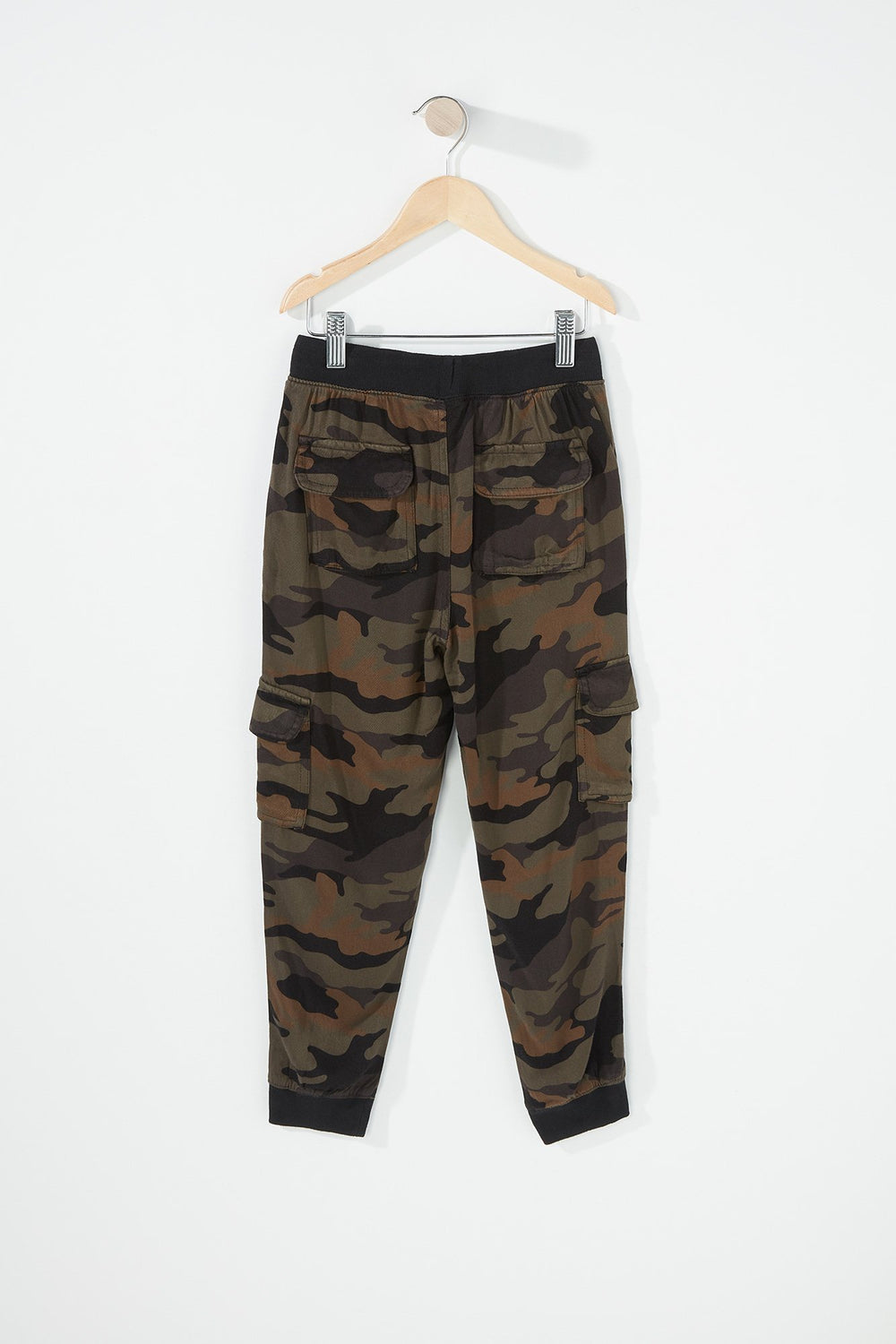Kids Girls Twill Drawstring Cargo Jogger Camouflage