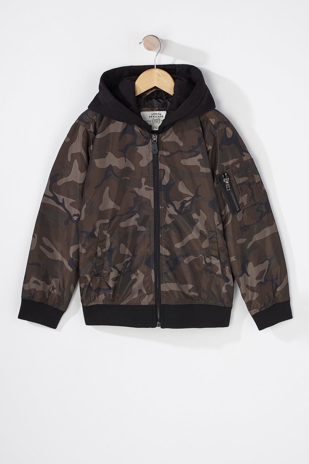 Kids Blouson aviateur en tissu bouclette pour garçon Camouflé