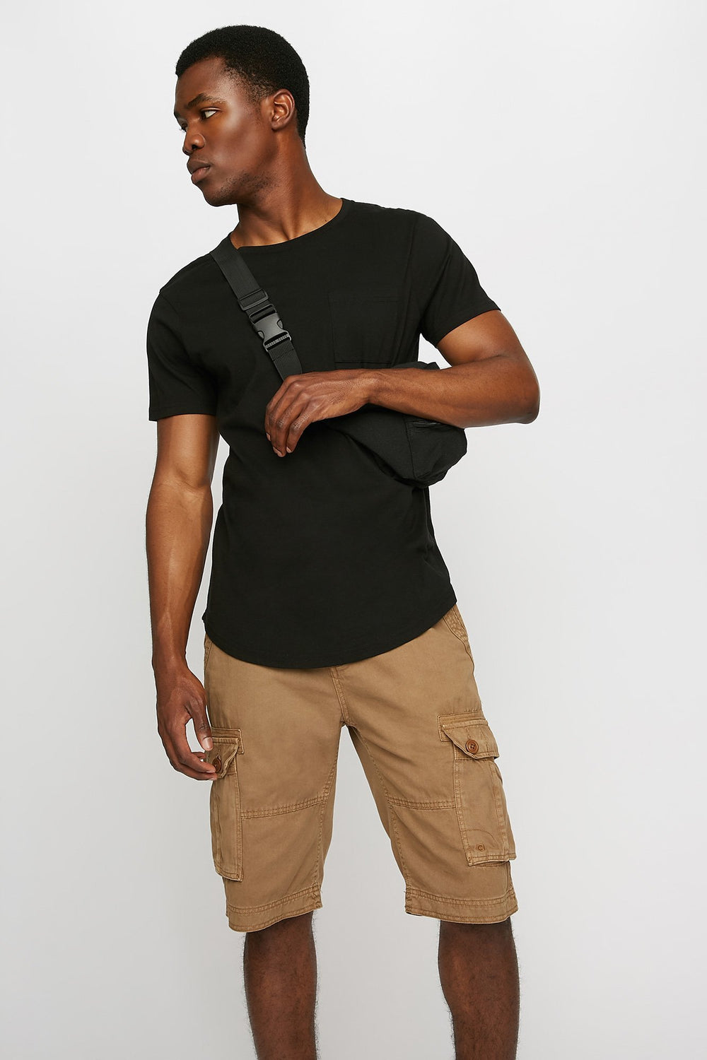 Men Short cargo mince en toile Chameau