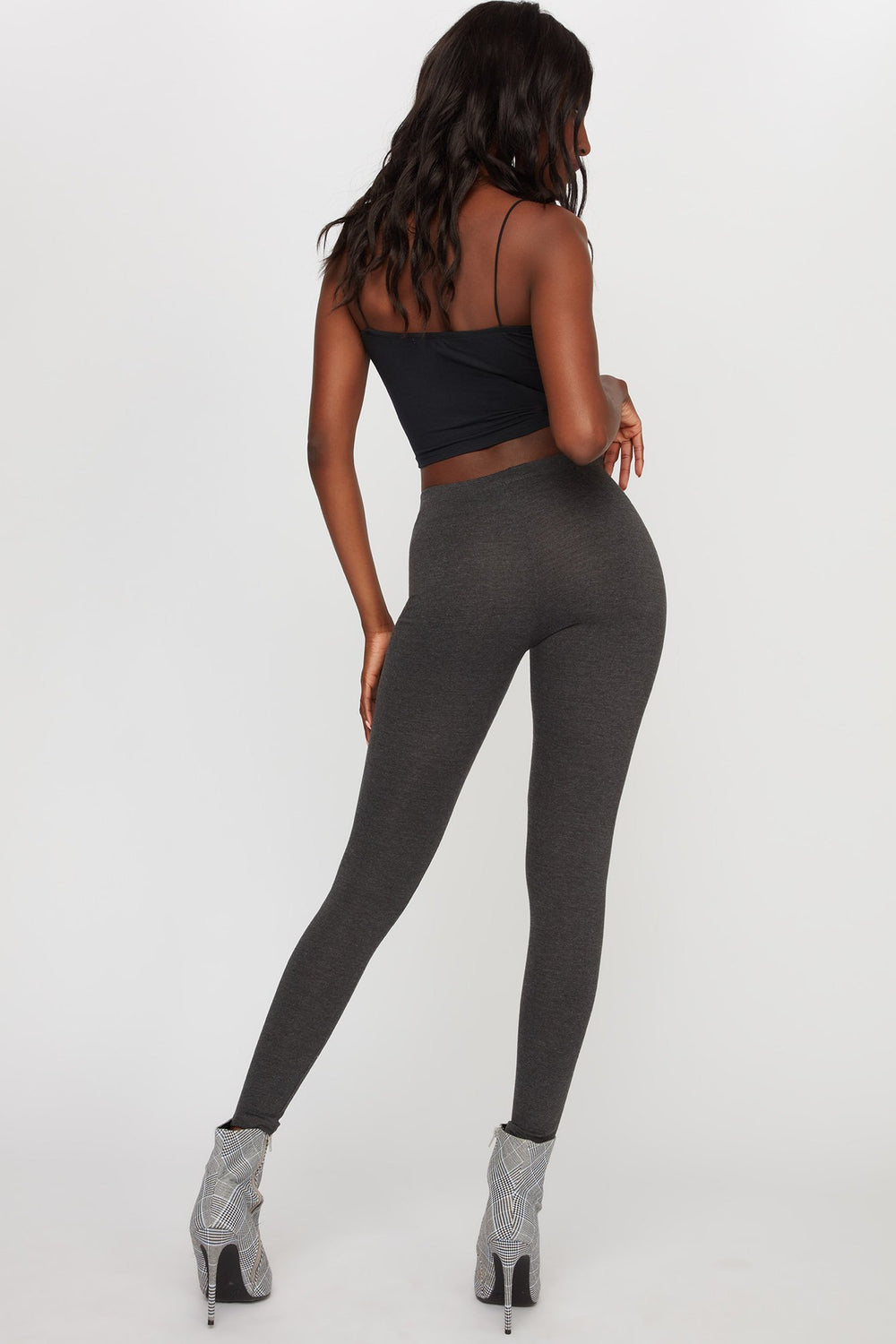 Women Basic Soft Legging Charcoal