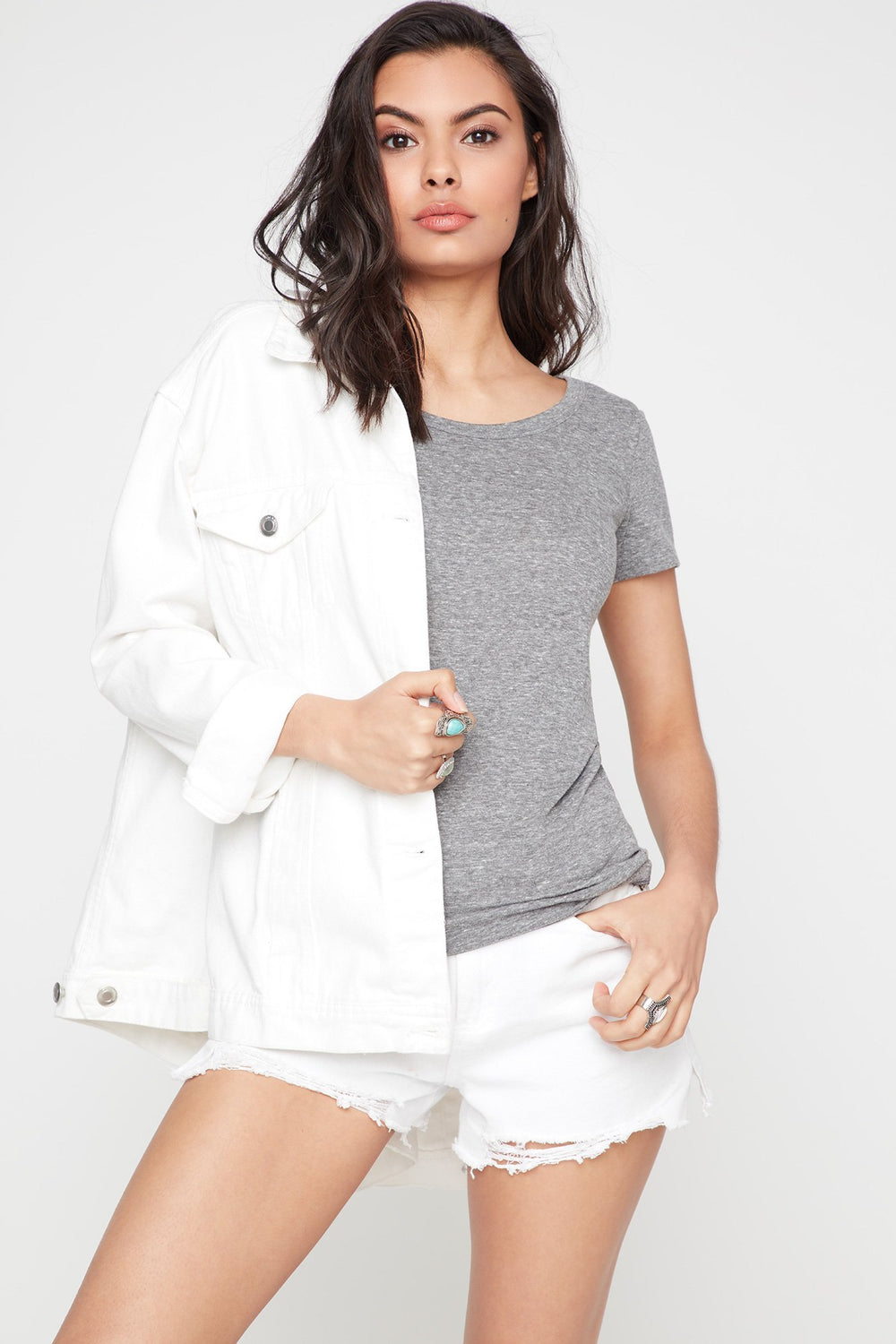 Women Crisscross Back Lightweight T-Shirt Charcoal