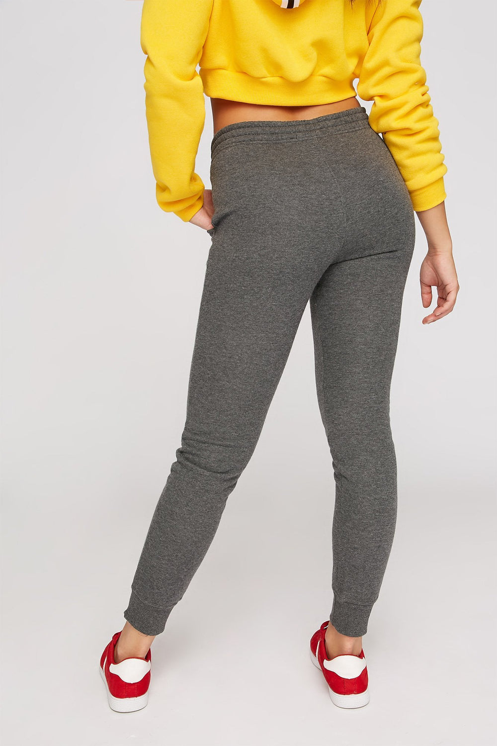 Women Fleece Drawstring Jogger Charcoal