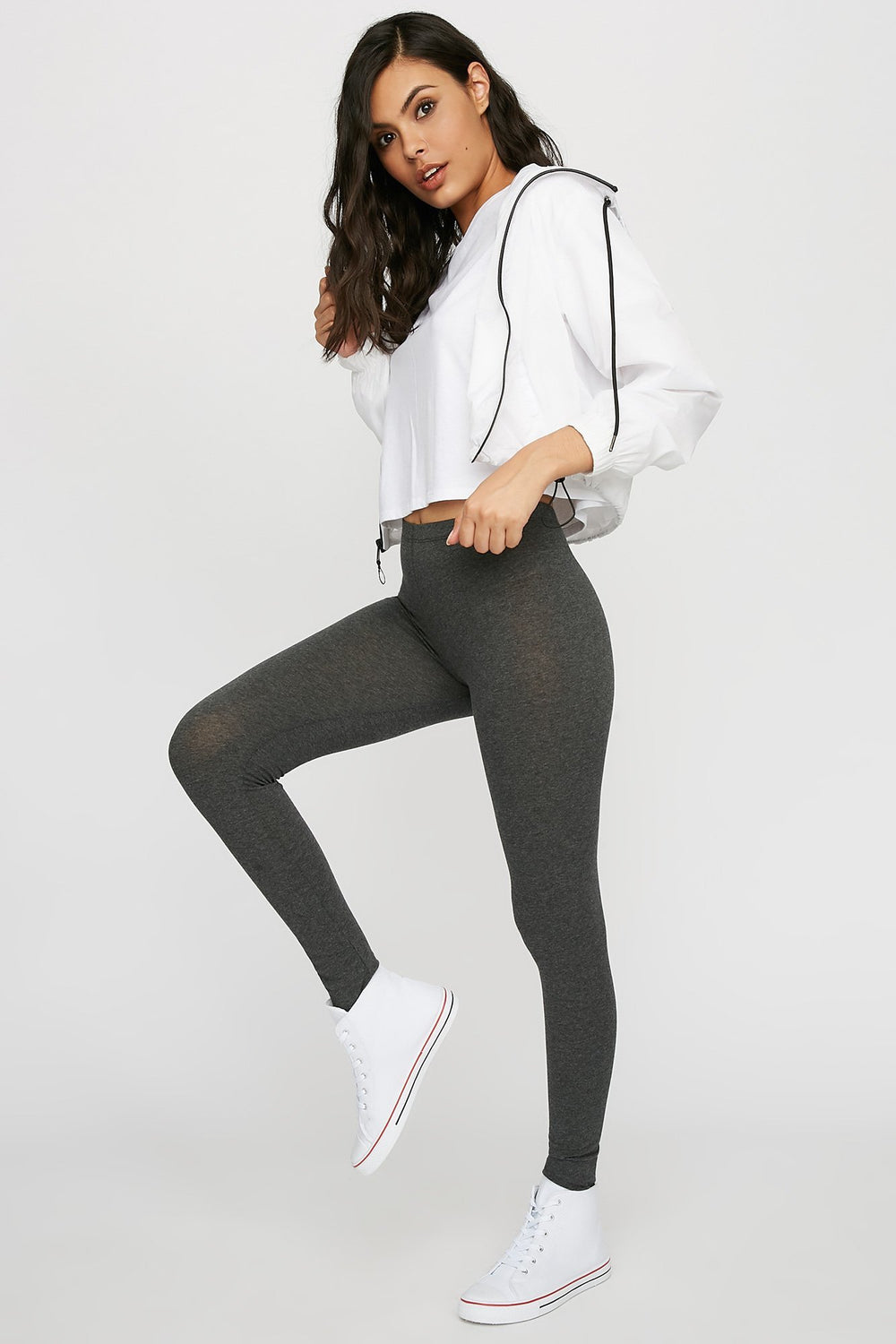 Women High-Rise Soft Skinny Legging Charcoal