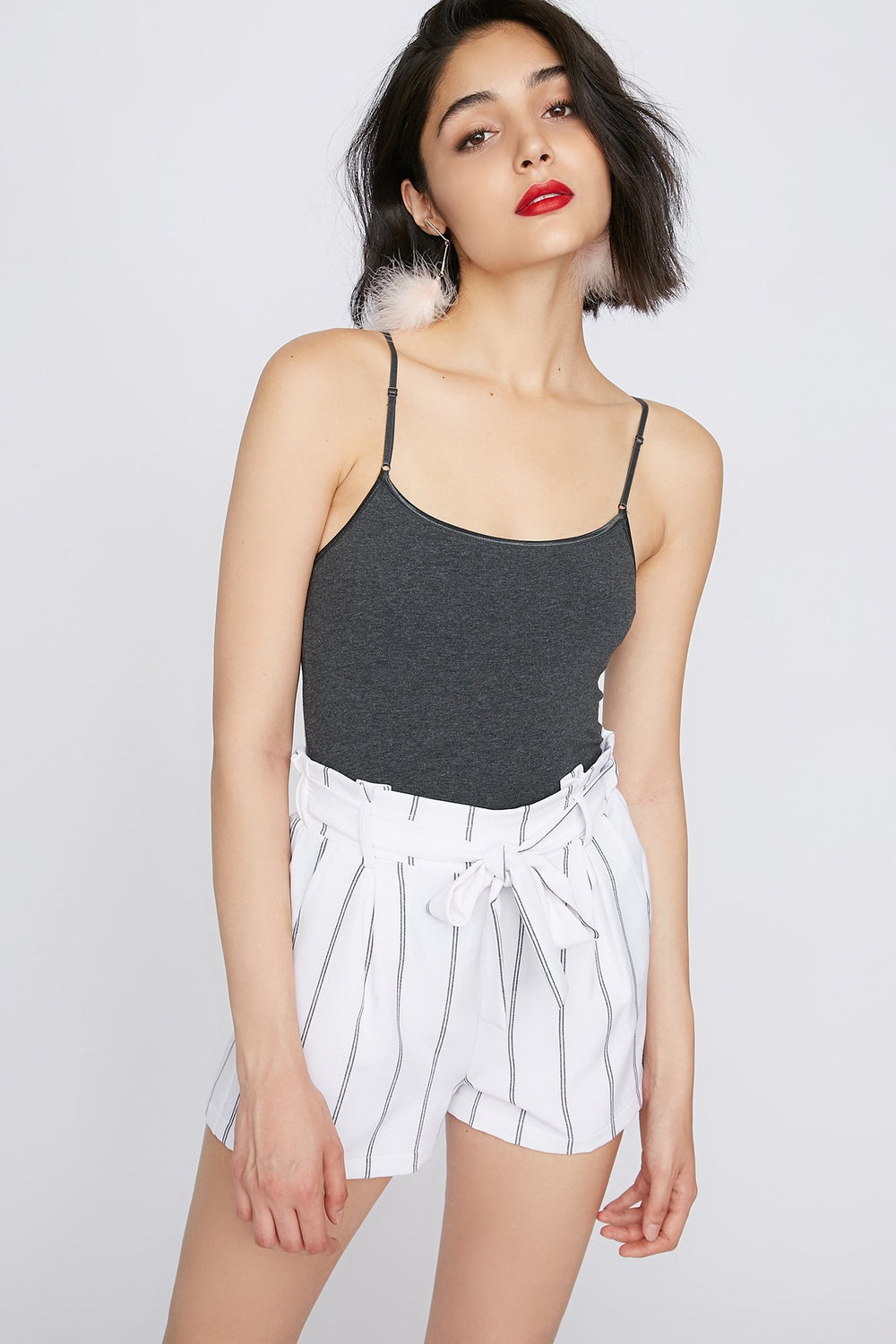 Women Super Stretch Basic Camisole Charcoal