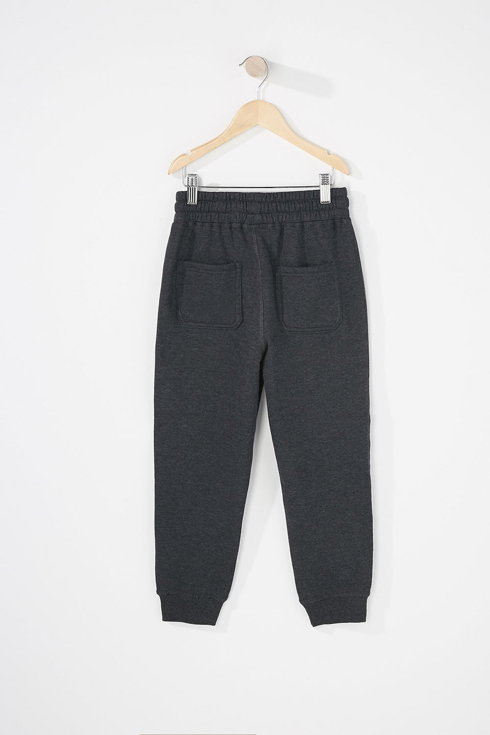 Kids Boys Fleece Zipper Drawstring Jogger Charcoal